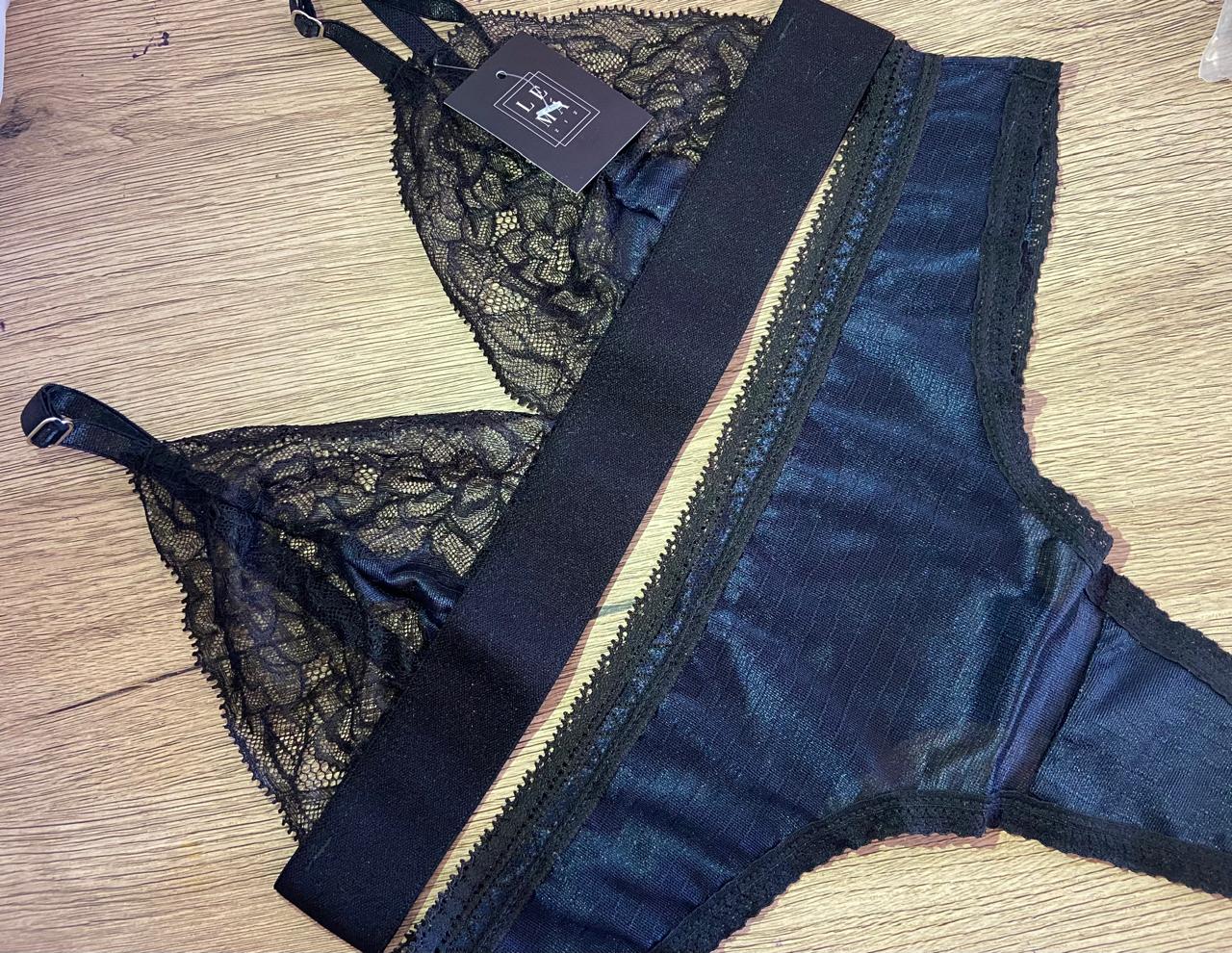 Conjunto Básico Lencería Negro | 606