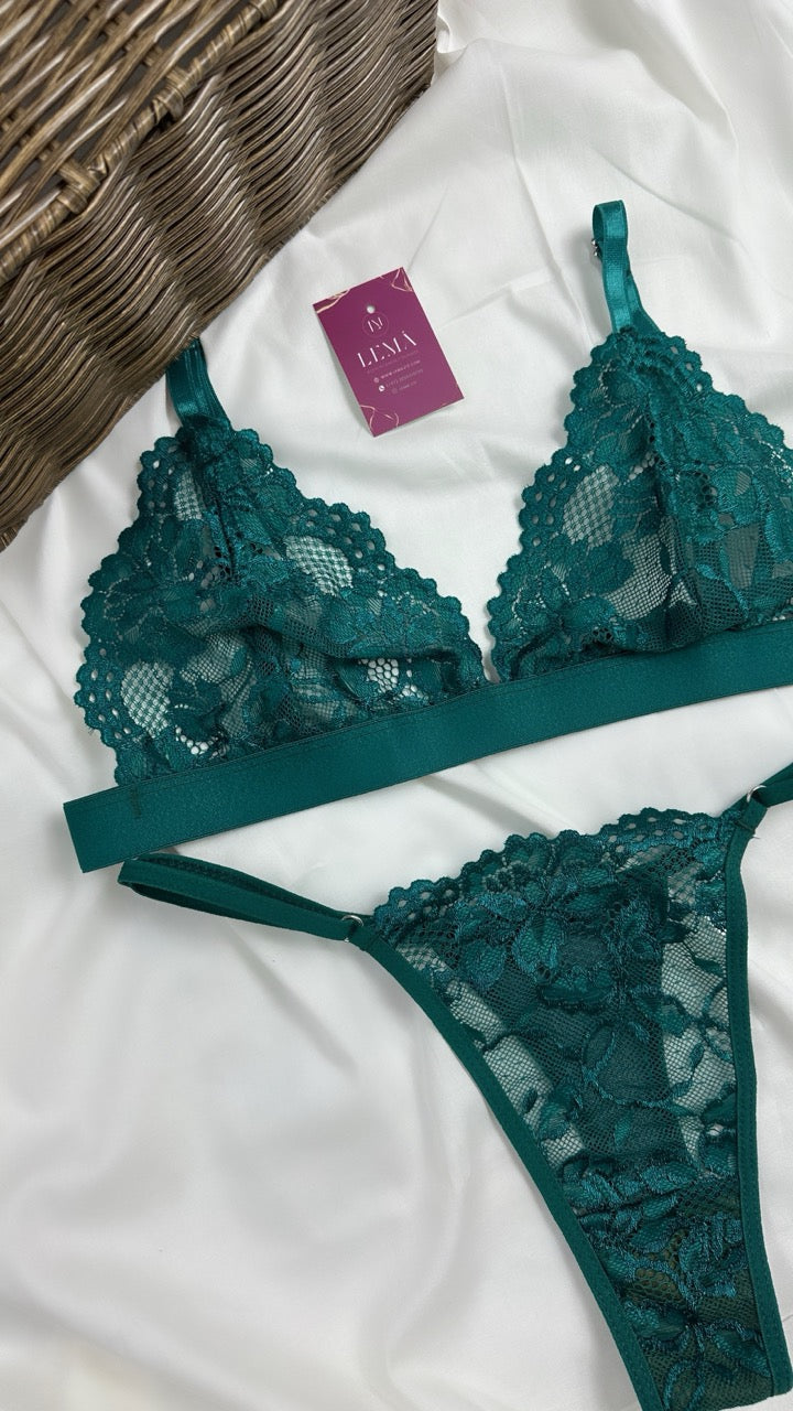 Conjunto Básico Lencería Verde