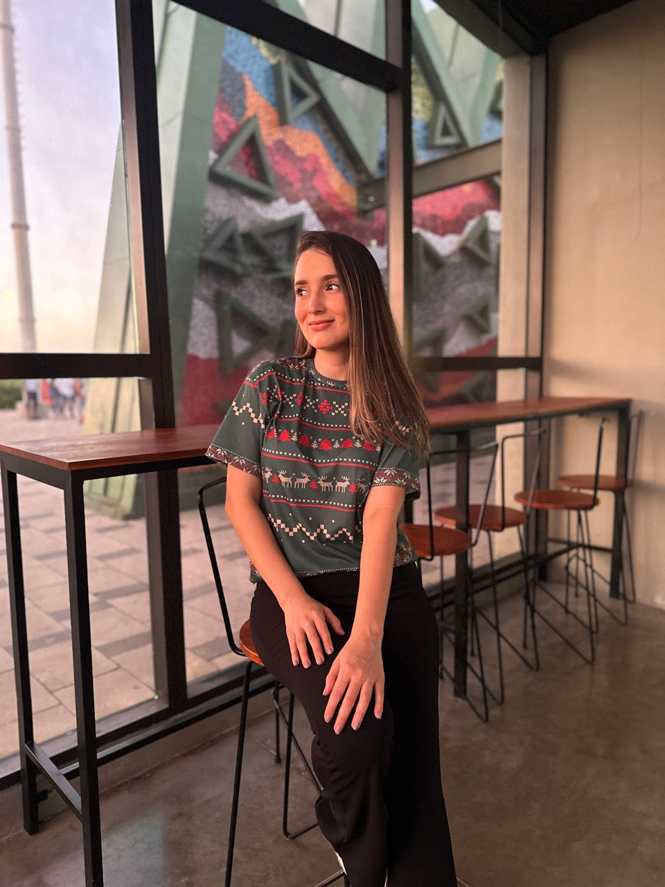 Camisa navideña Verde