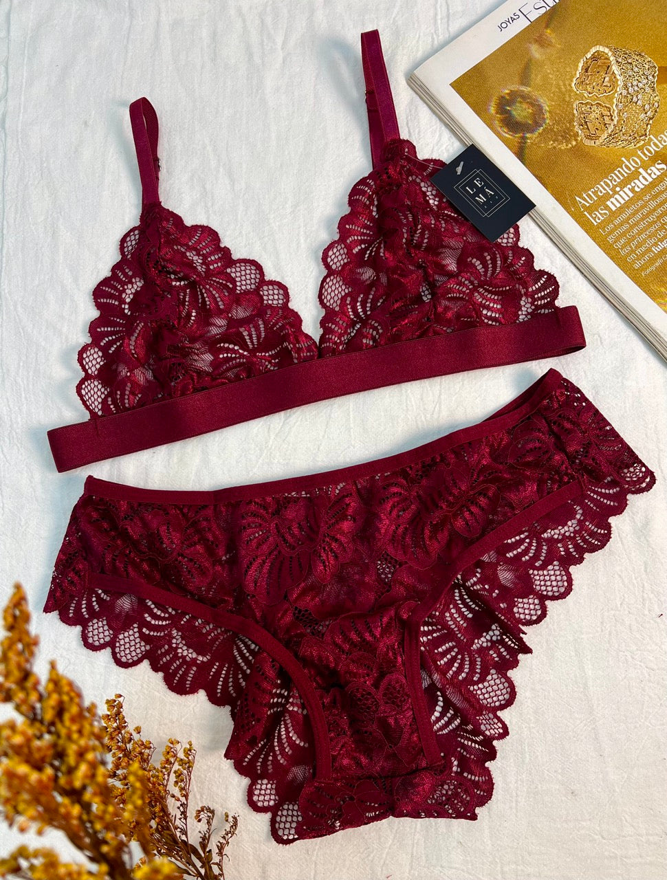 Conjunto de Lenceria Cachetero Vino 619 – - Main Image