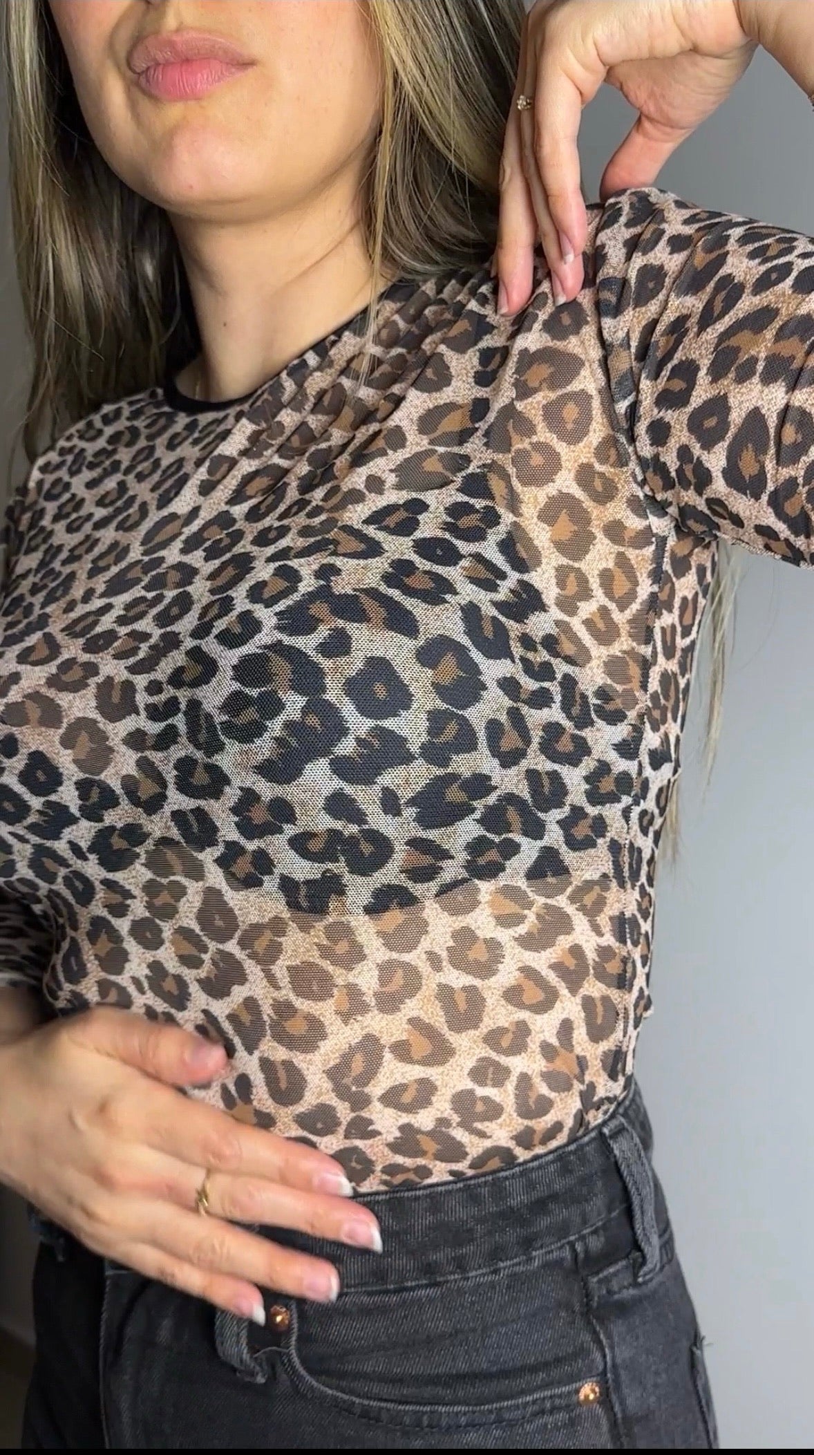 Blusa Manga Larga Animal Print – - Main Image
