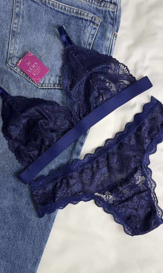 CONJUNTO LENCERIA EN ENCAJE | AZUL 659