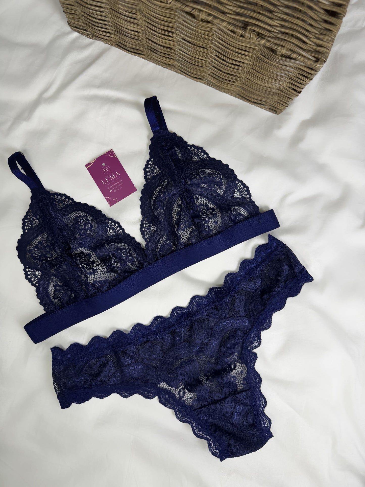 CONJUNTO LENCERIA EN ENCAJE | AZUL 659