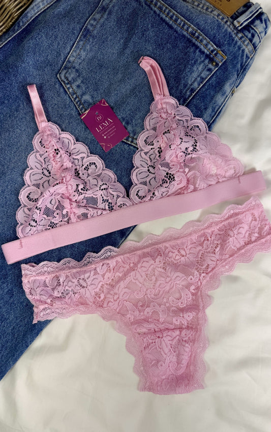 CONJUNTO LENCERIA EN ENCAJE | ROSA 668
