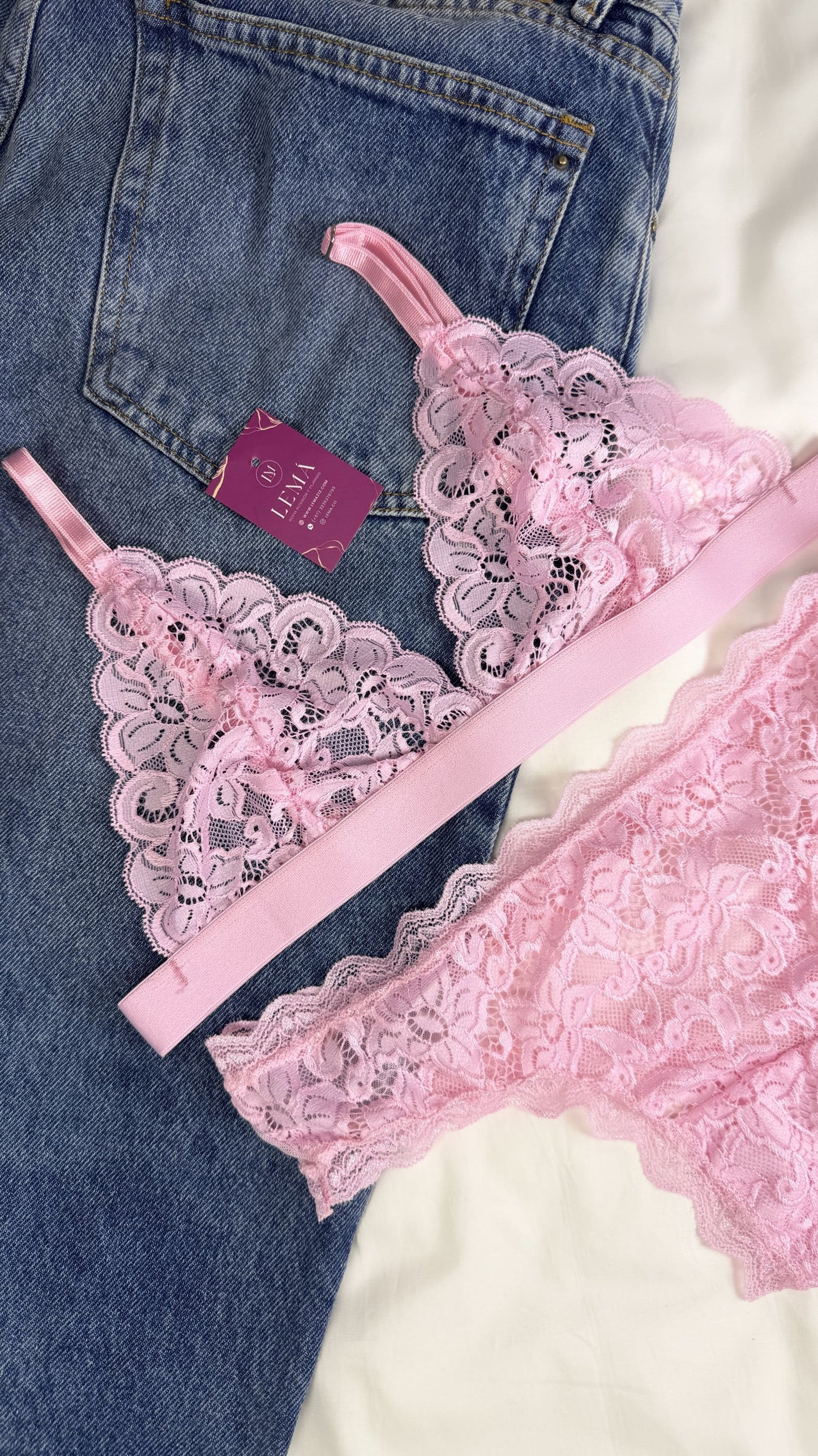 CONJUNTO LENCERIA EN ENCAJE | ROSA 668