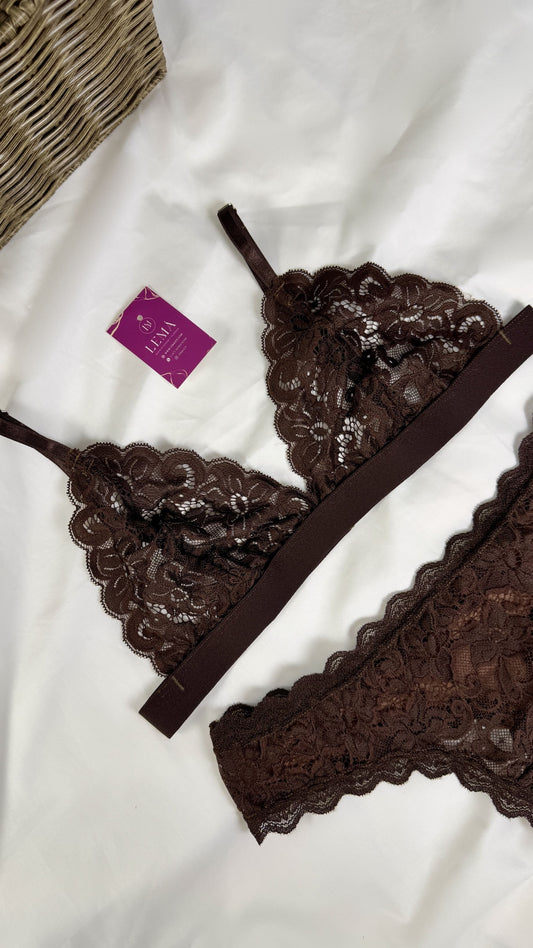 CONJUNTO LENCERIA EN ENCAJE | MOCCA 670