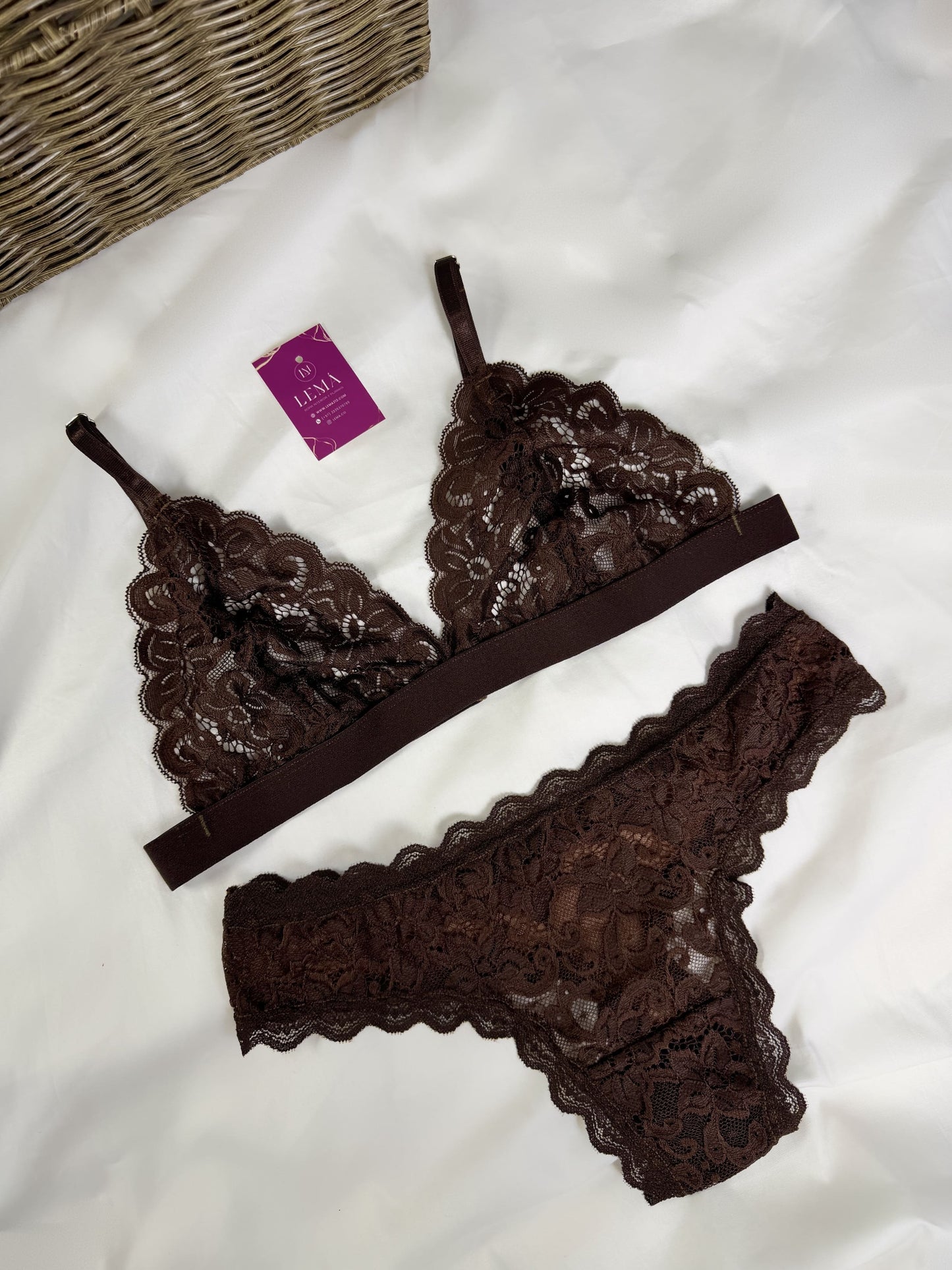 CONJUNTO LENCERIA EN ENCAJE | MOCCA 670
