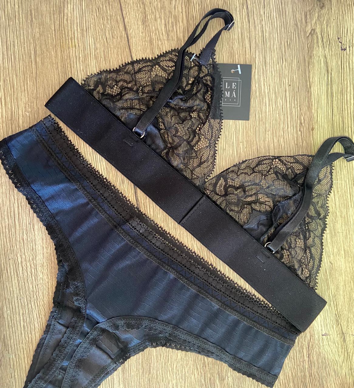 Conjunto Básico Lencería Negro | 606