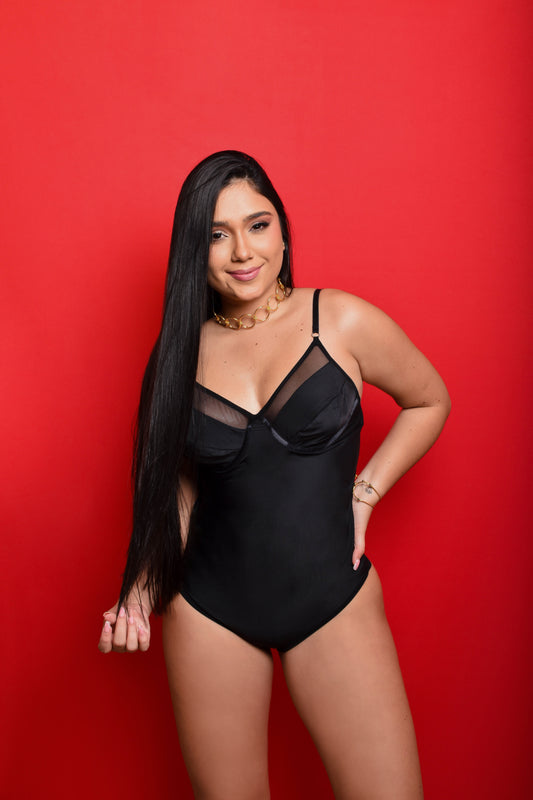 Body Arya con realce | Negro