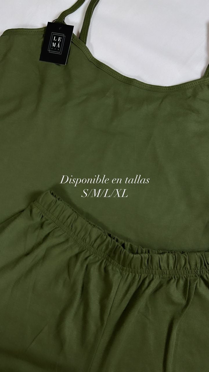 Pijama Tiras Short | Algodón Verde