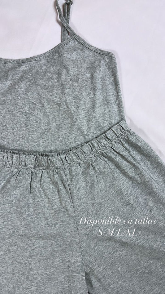 Pijama Tiras Short | Algodón Gris