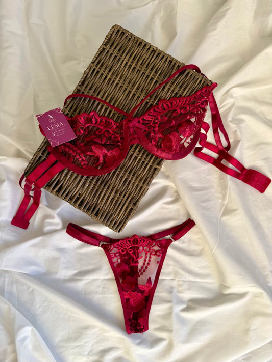 CONJUNTO DE LENCERIA CON REALCE | CLOE VINO