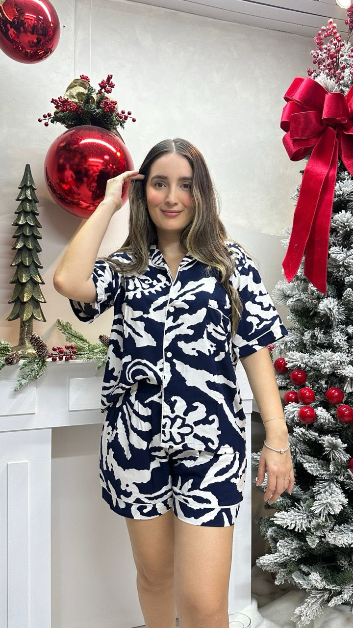 PIJAMA CHALIS RAYON | AZUL