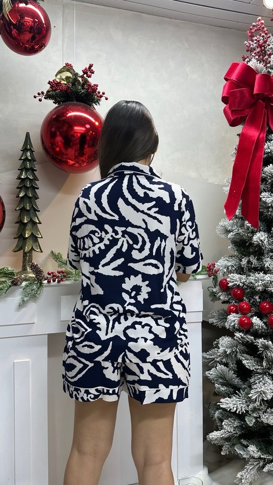 PIJAMA CHALIS RAYON | AZUL