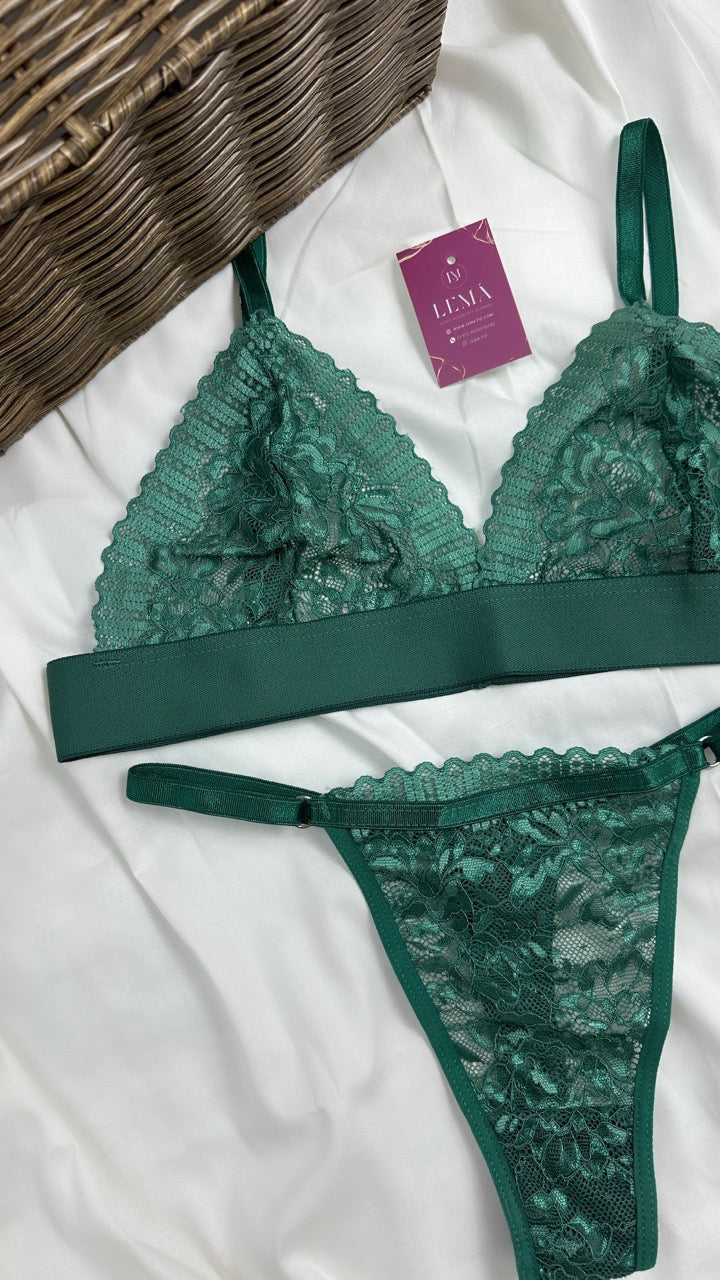 Conjunto Básico Lencería Verde