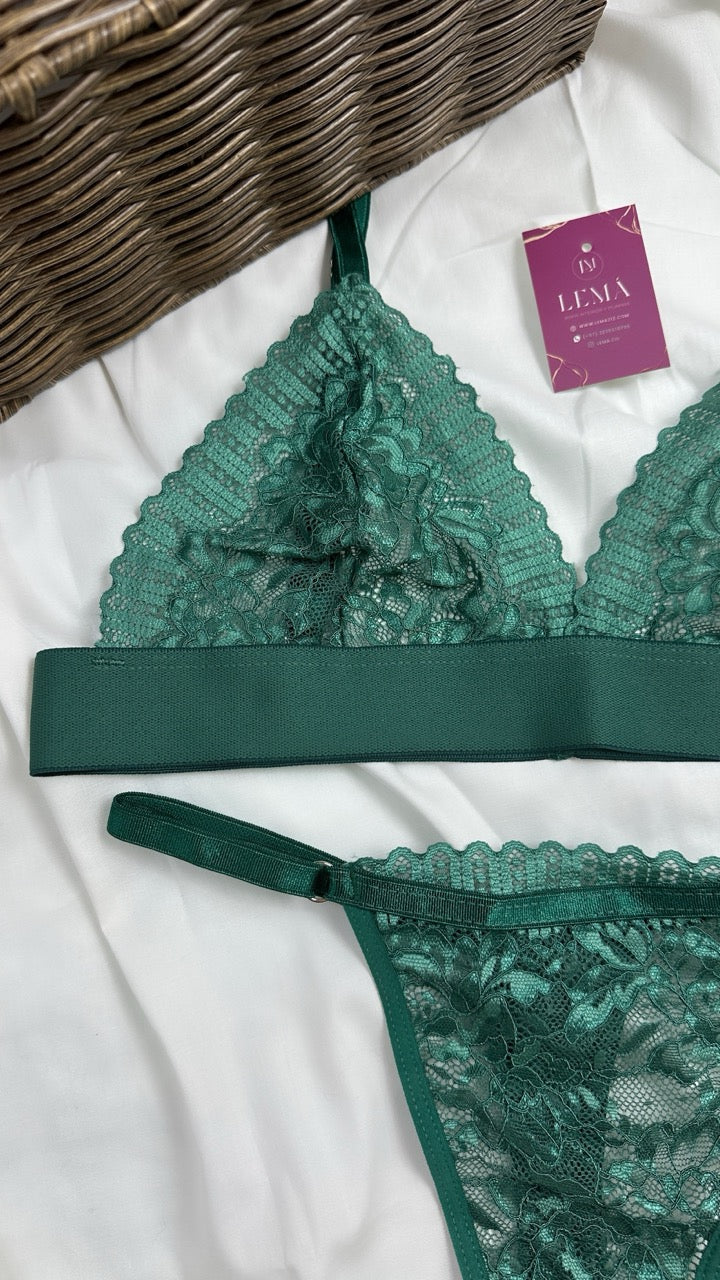 Conjunto Básico Lencería Verde