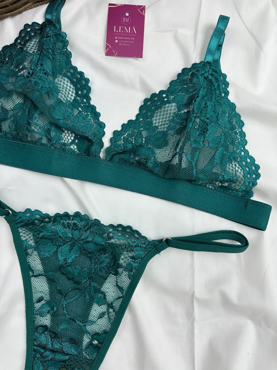 Conjunto Básico Lencería Verde