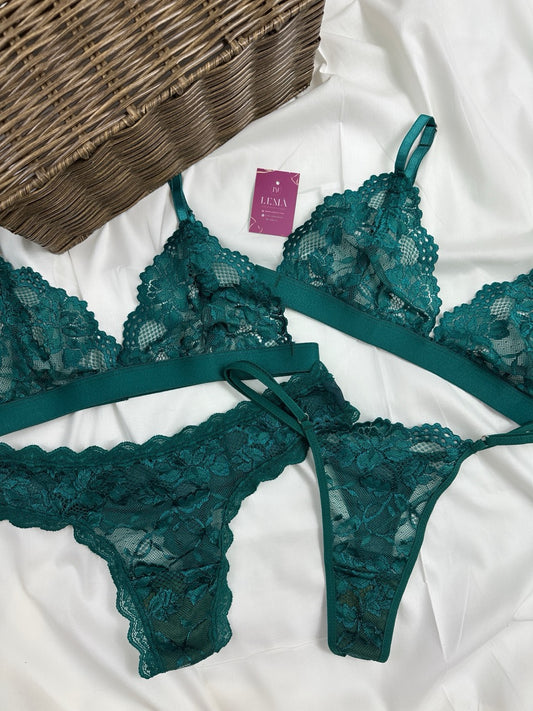Conjunto Básico Lencería Verde