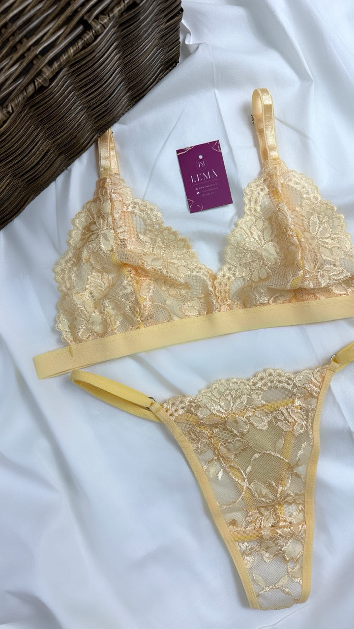 Conjunto Básico Lencería Amarillo