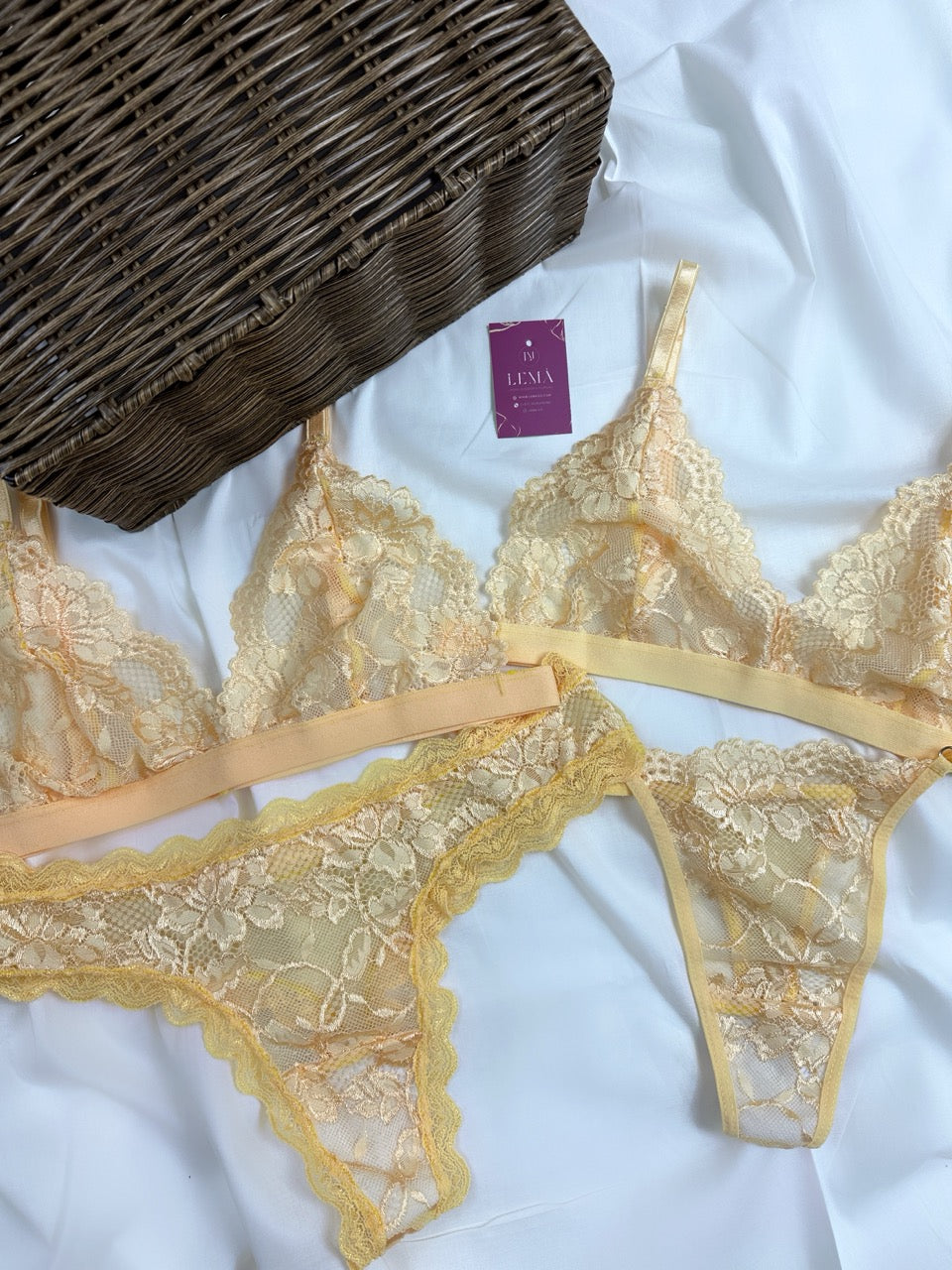Conjunto Básico Lencería Amarillo
