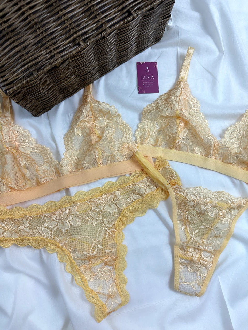 Conjunto Básico Lencería Amarillo