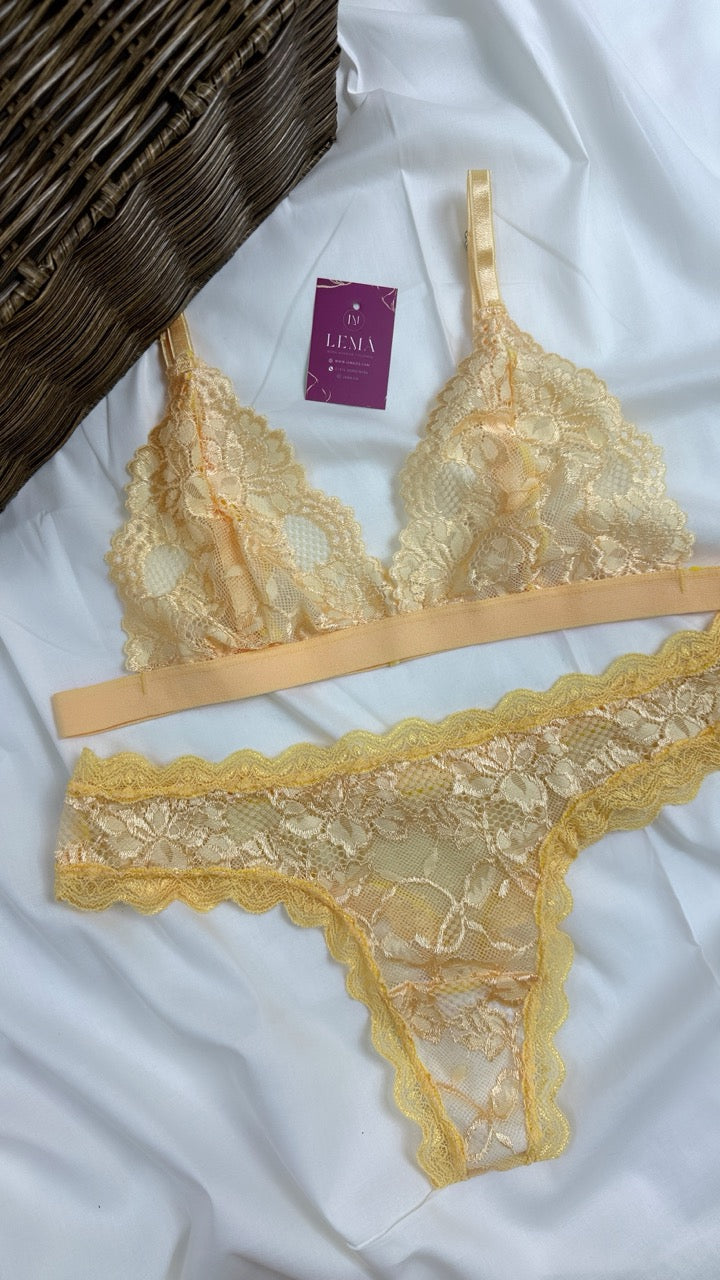 Conjunto Básico Lencería Amarillo
