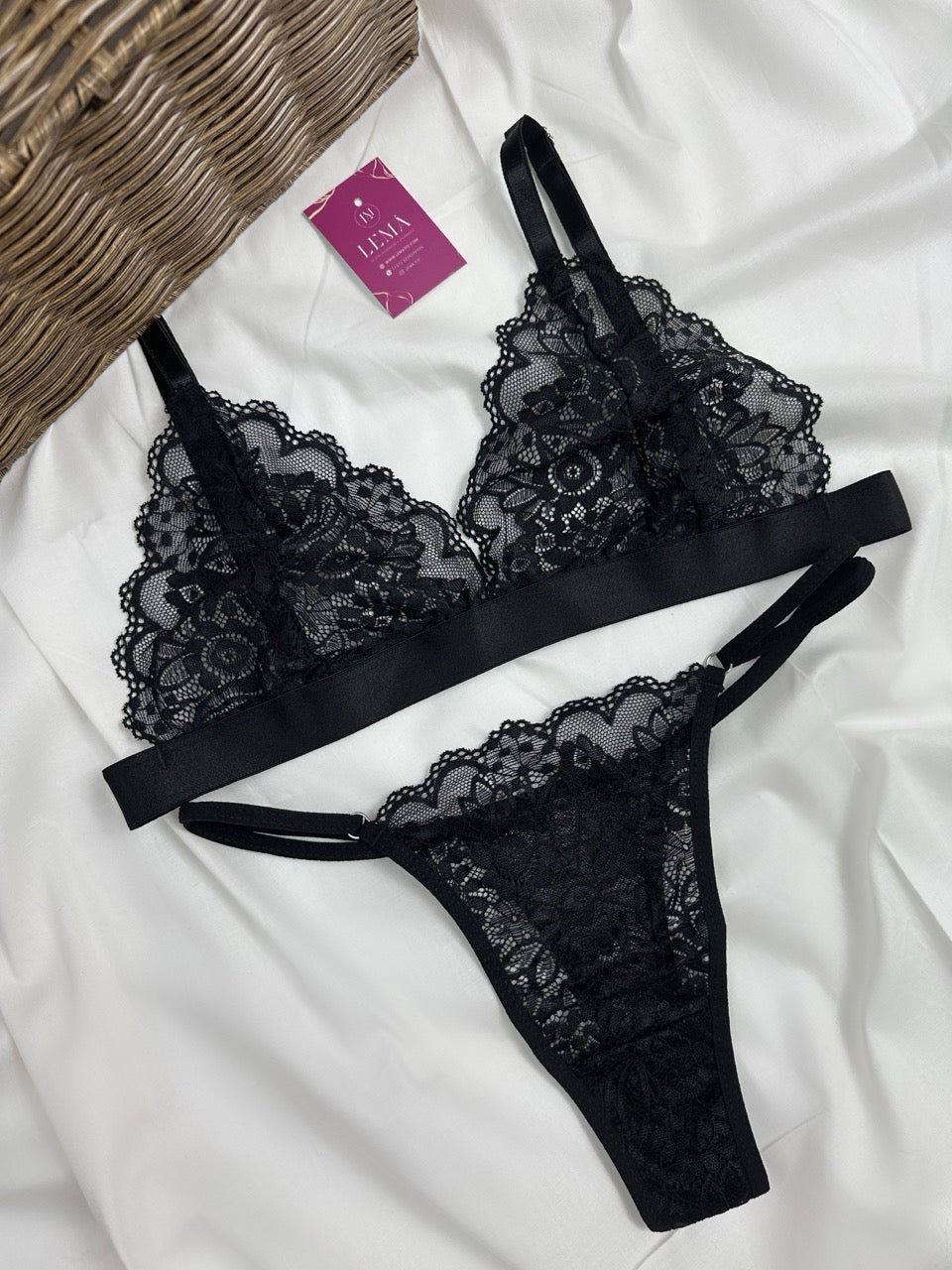 Conjunto Básico Lencería Negro | 653