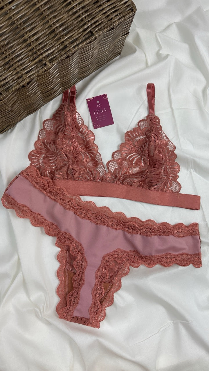 Conjunto Básico Lencería Coral | 647