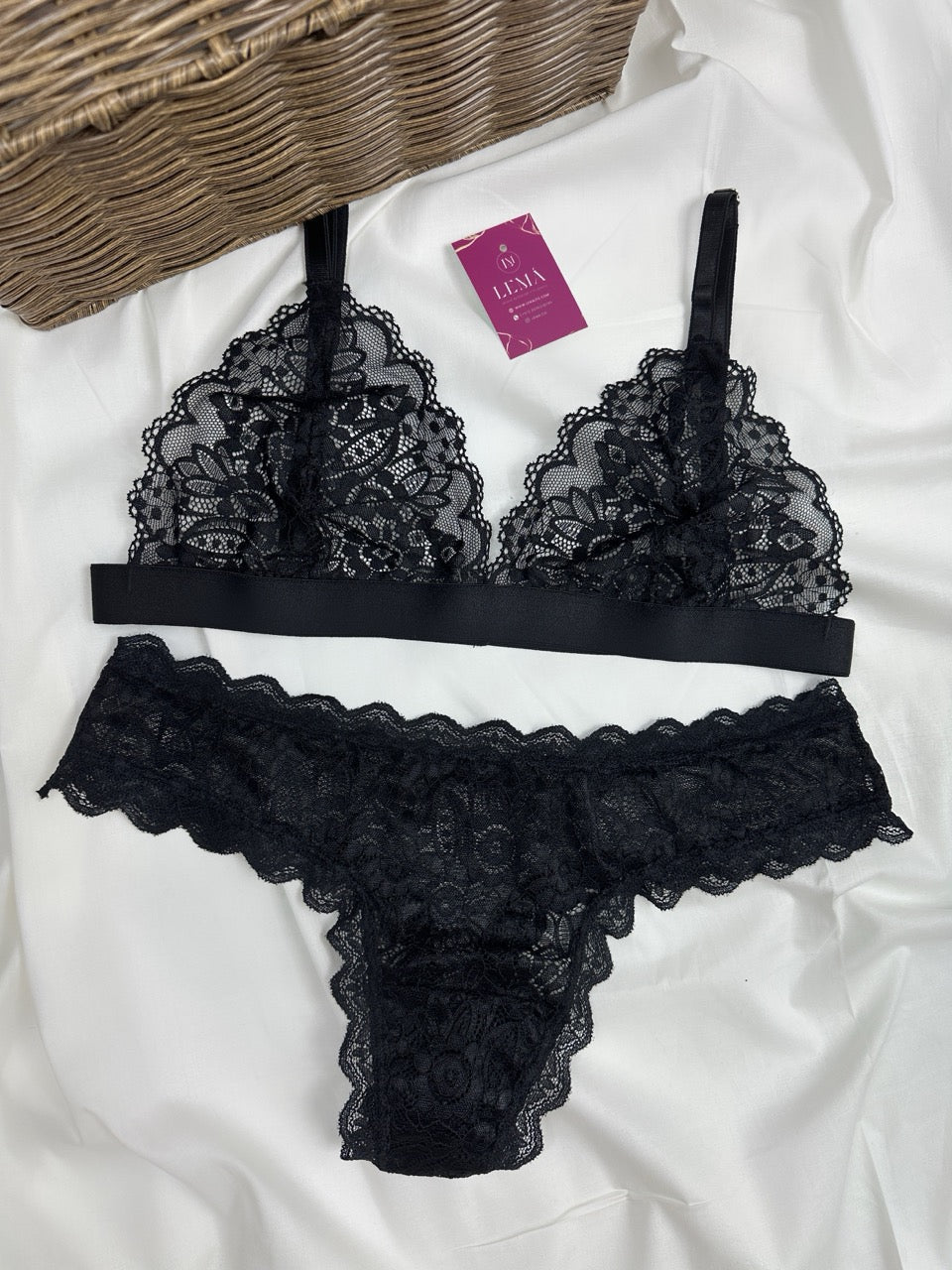 Conjunto Básico Lencería Negro | 654