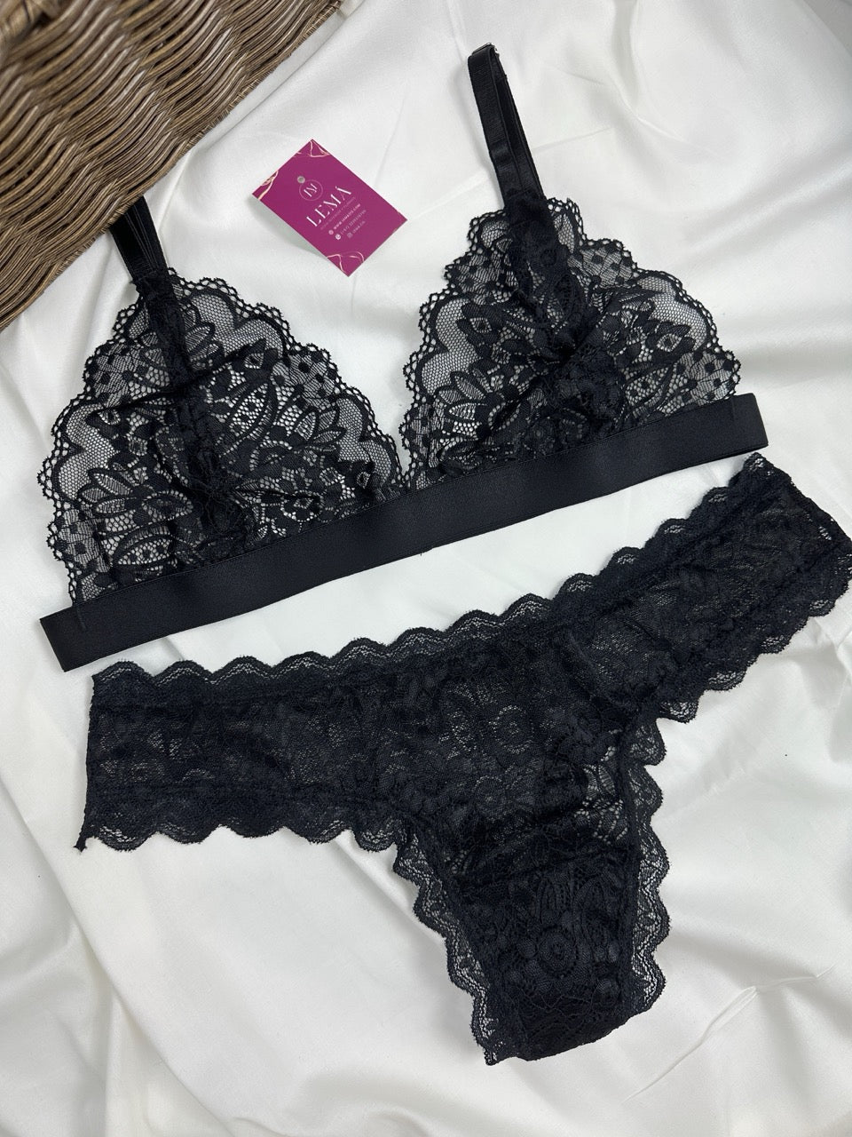 Conjunto Básico Lencería Negro | 654