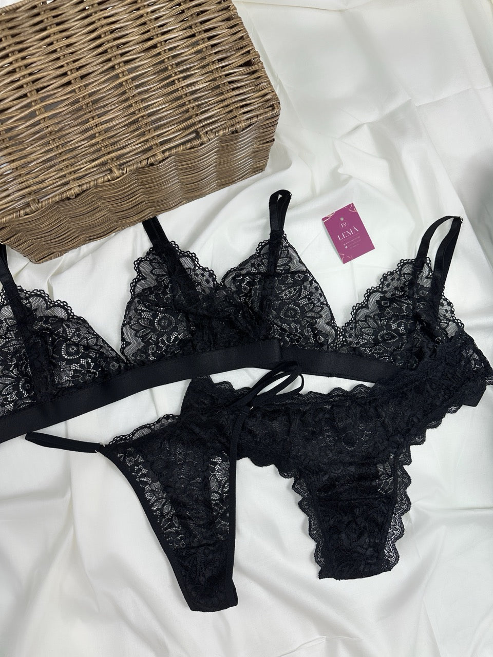 Conjunto Básico Lencería Negro | 654