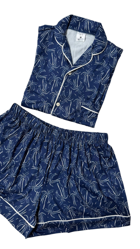 PIJAMA EN ALGODON SHORT | AZUL
