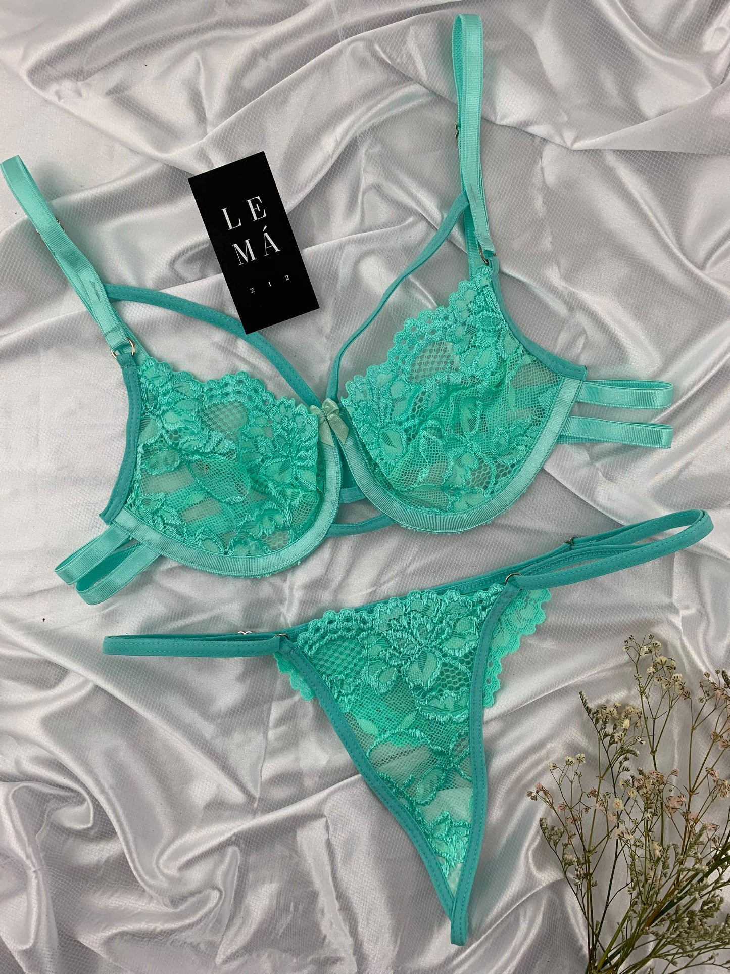 Conjunto Diti Realce Verde Menta